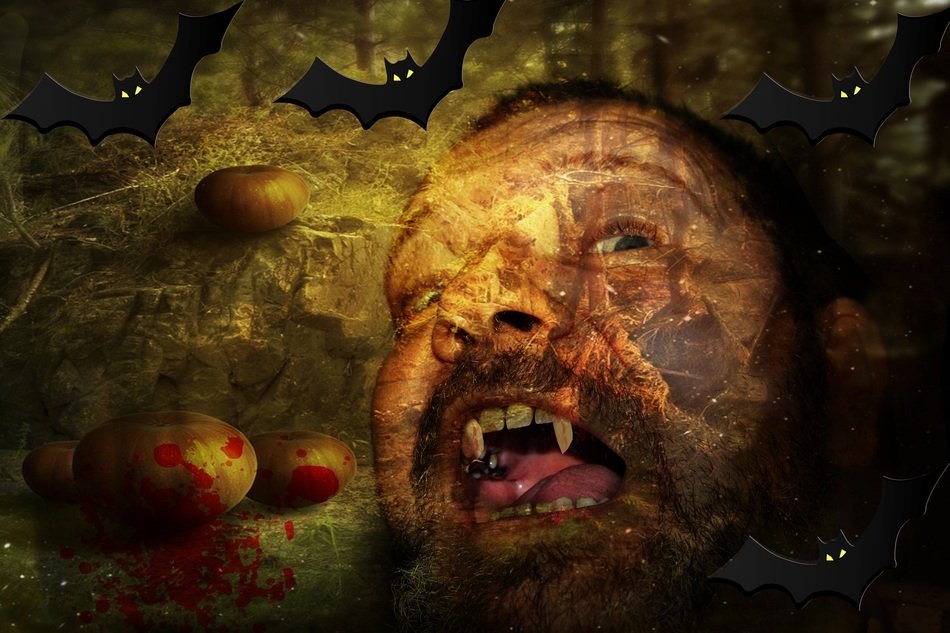 halloween man vampire bats