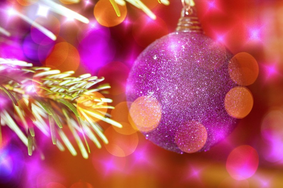 christmas bauble bokeh background