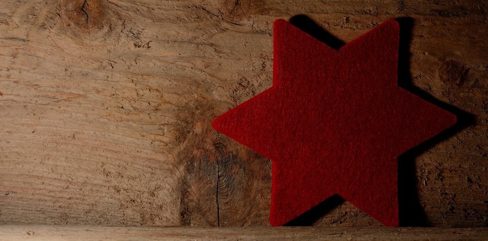 star red wood background christmas