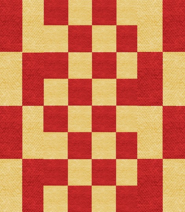 fabric geometric red gold block