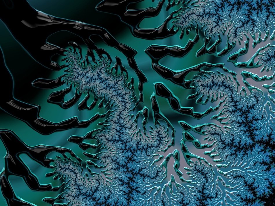 fractal art digital blue