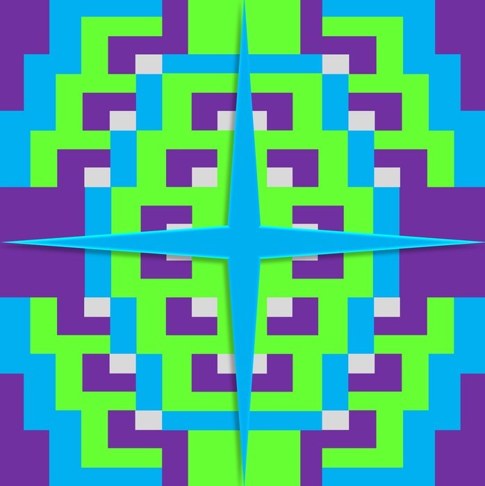 aztec design aqua lime purple