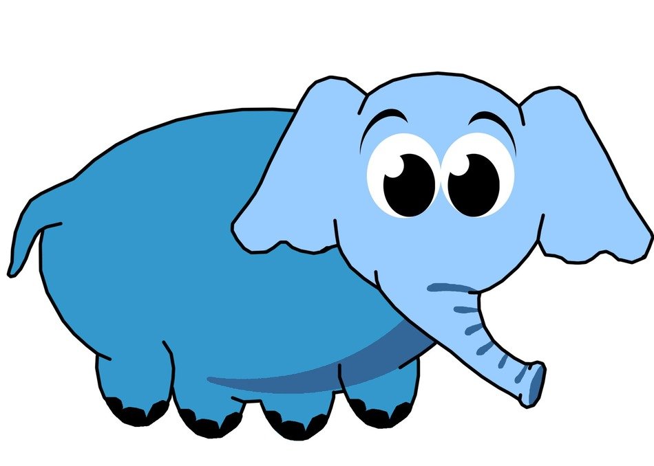 blue elephant cute children clip