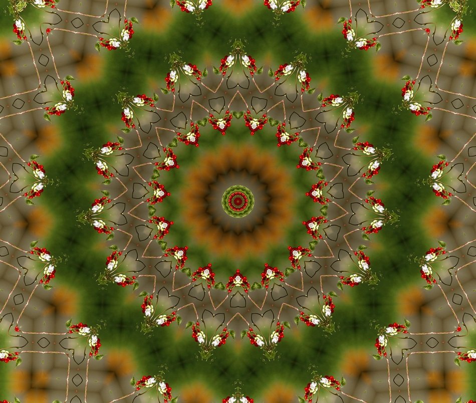 brown green kaleidoscope pattern
