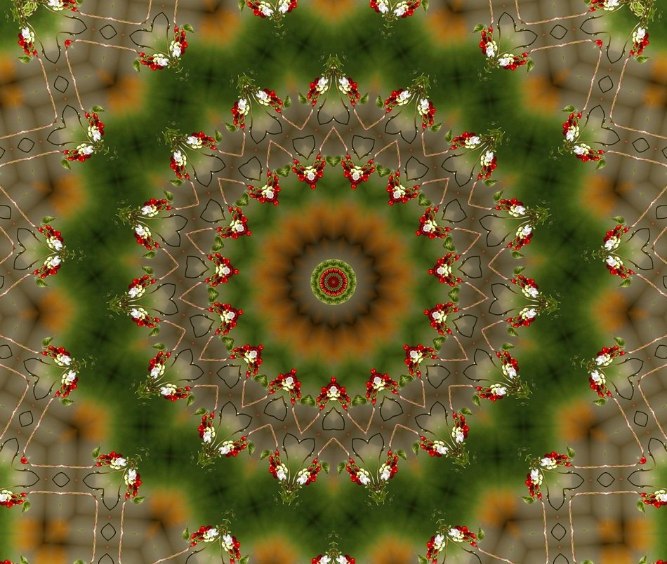 brown green kaleidoscope pattern