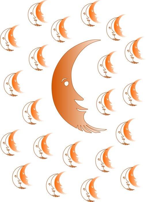 moon moonface pattern outlines