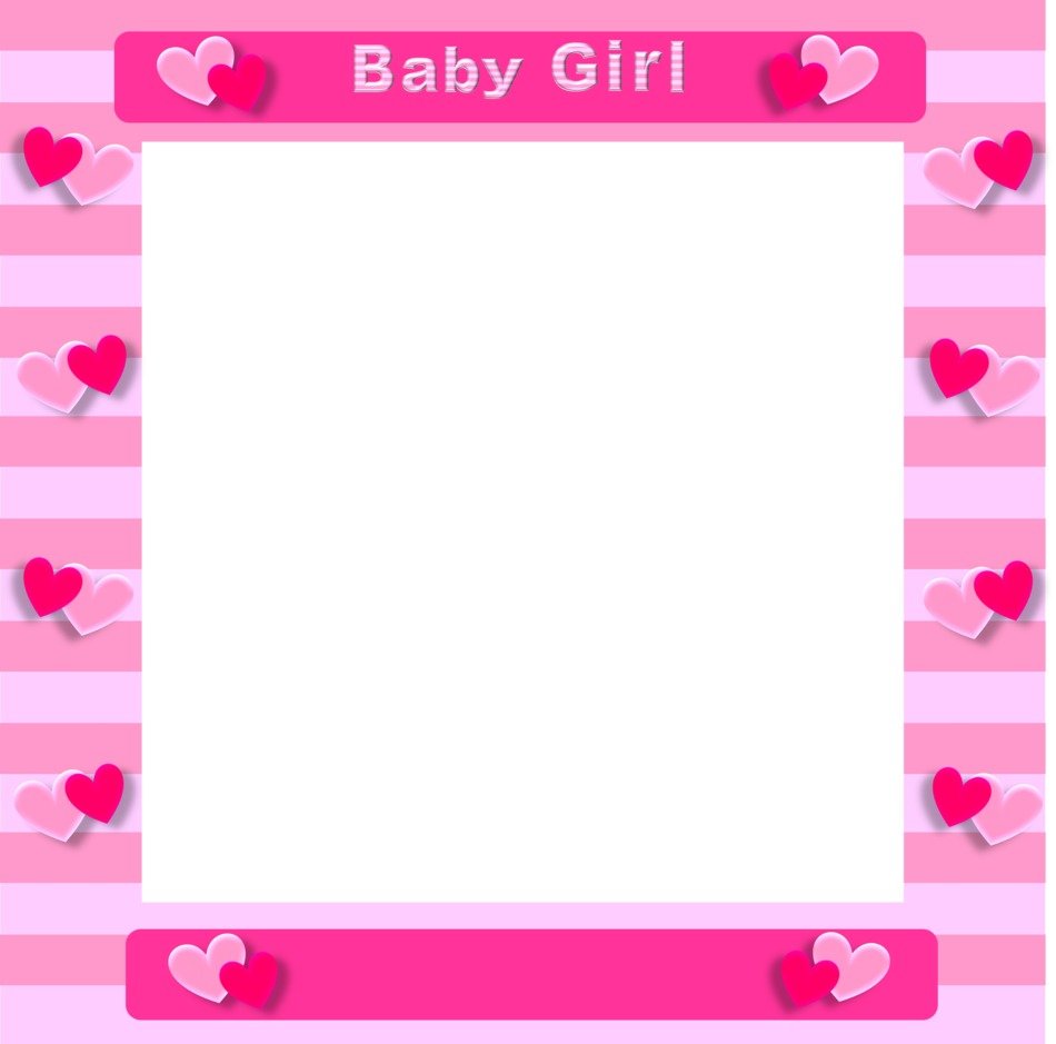 baby girl photo frame border pink