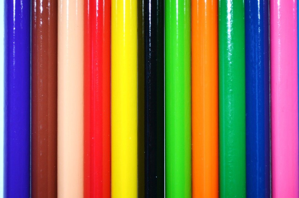 colors crayons background blue