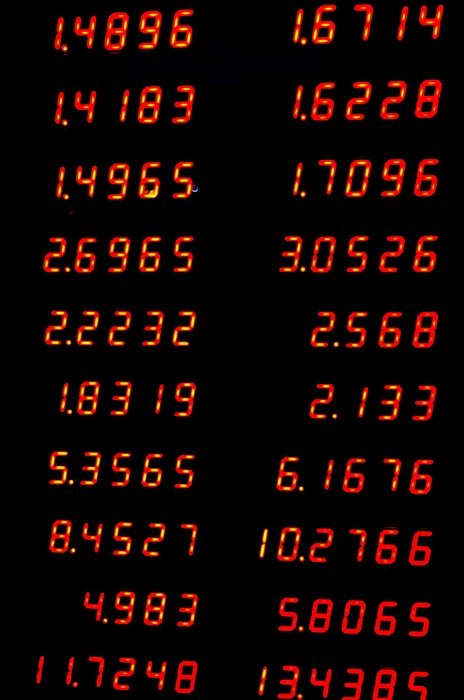 numbers figures background red