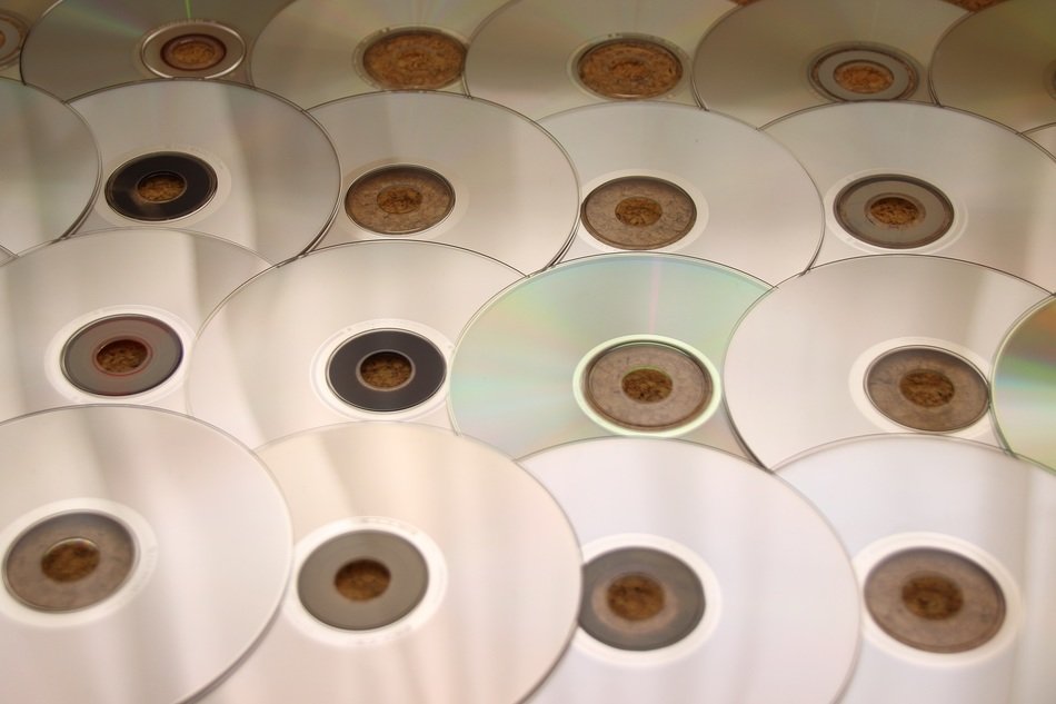 dvd and cd music as background