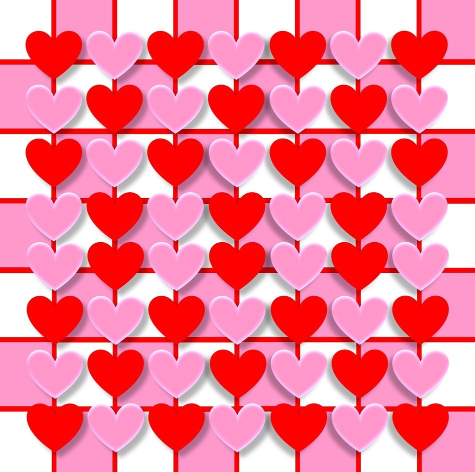 hearts love valentine 3d pattern