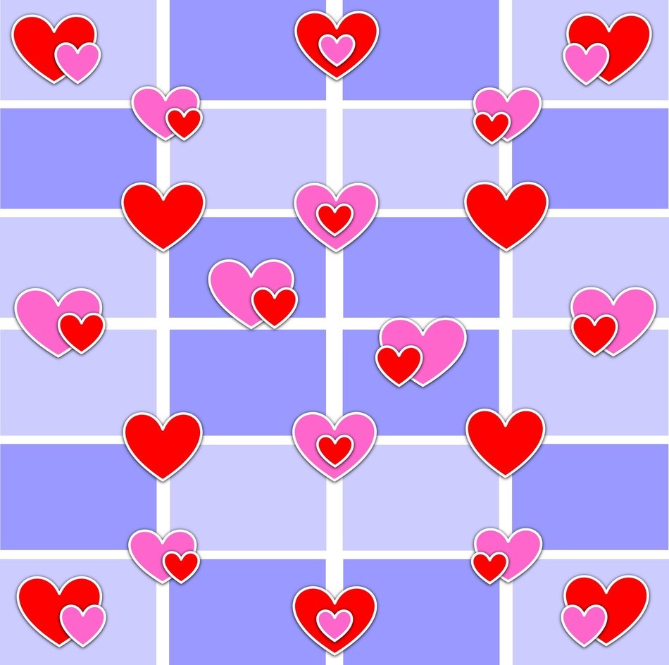 love hearts valentine pattern red