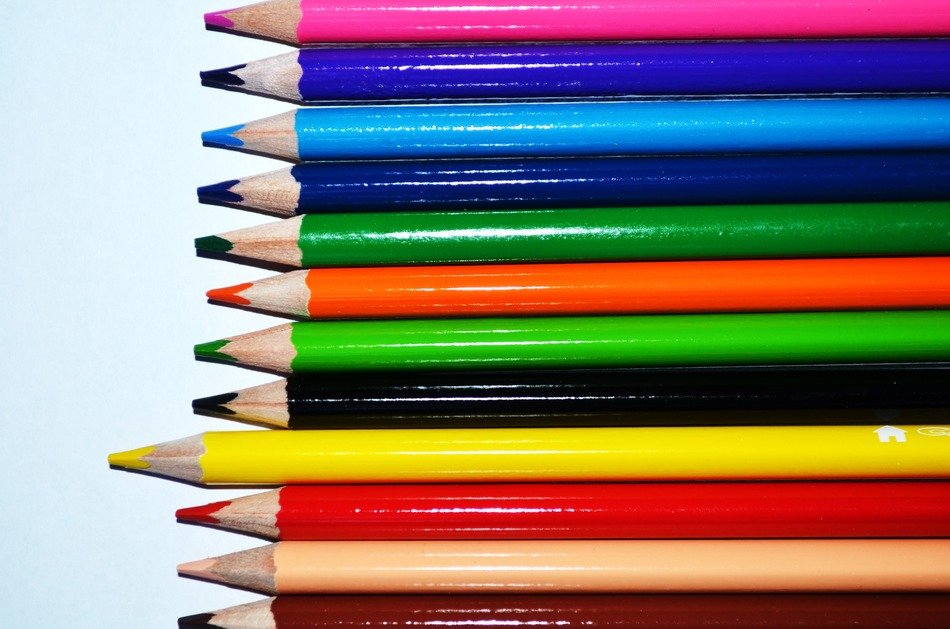 background colored pencils blue
