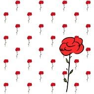 small and big Red Roses, pattern
