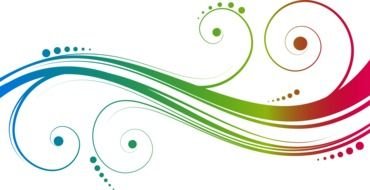color patterns on a white background