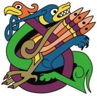 colorful celtic animals in graphic representation
