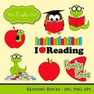 Reading Rocks Clipart Set