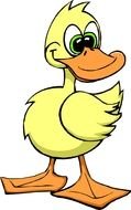Cartoon Duck yellow drawing