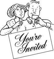 invitation to wedding, vintage drawing