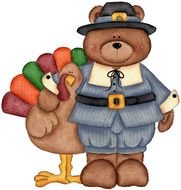 Ä°llustration of Thanksgiving Turkey and bear