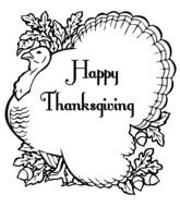happy Thanksgiving, Black And White greeting