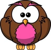 Pink Cartoon Owl Clip Art N3
