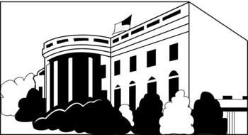 black and white picture of a building with columns