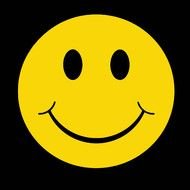 smiley on black as a graphic illustration