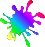 Rainbow Paint Splatter Clip Art