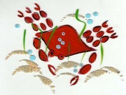 Crab with outlines clipart