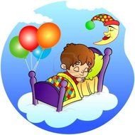 Cartoon Boy Sleeping drawing