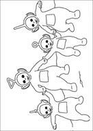 Teletubbies Holding Hand Coloring Page