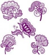 Colorful flower designs clipart