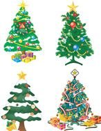 variety of christmas trees as picture for clipart