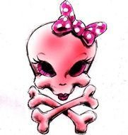 Skull With Bow Clip Art N6
