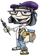 Clip art of Cartoon artist