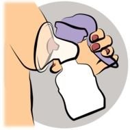 using of breast pump, drawing