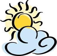 drawn sun and cloud
