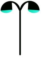 Lamp Post with two lanterns, Clip Art