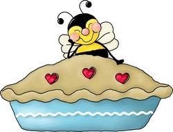 picture of a cute bee near the cake