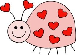 painted ladybug with red hearts