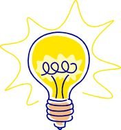 yellow lamp drawn by a yellow felt-tip pen