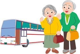Old Couple Cartoons darwing