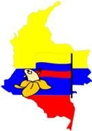 drawn flag and map of Colombia