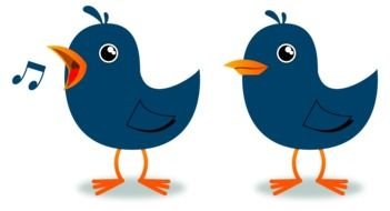 two cartoon Singing birds