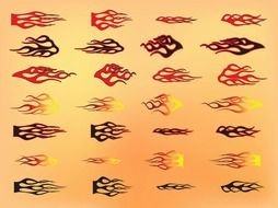 Flames as graphic elements for clipart