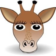 Giraffe Face Clip Art N3
