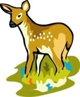 Clip art of doe deer in a dark