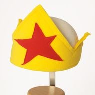 yellow crown form hat with red star