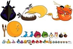 Angry Birds, big set of cartoon characters